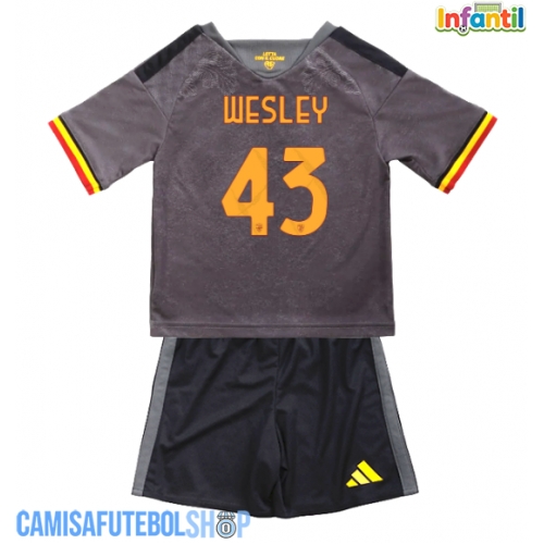 Camisa de time de futebol AS Roma Wesley Franca #43 Replicas 3º Equipamento Infantil 2026-27 Manga Curta (+ Calças curtas)